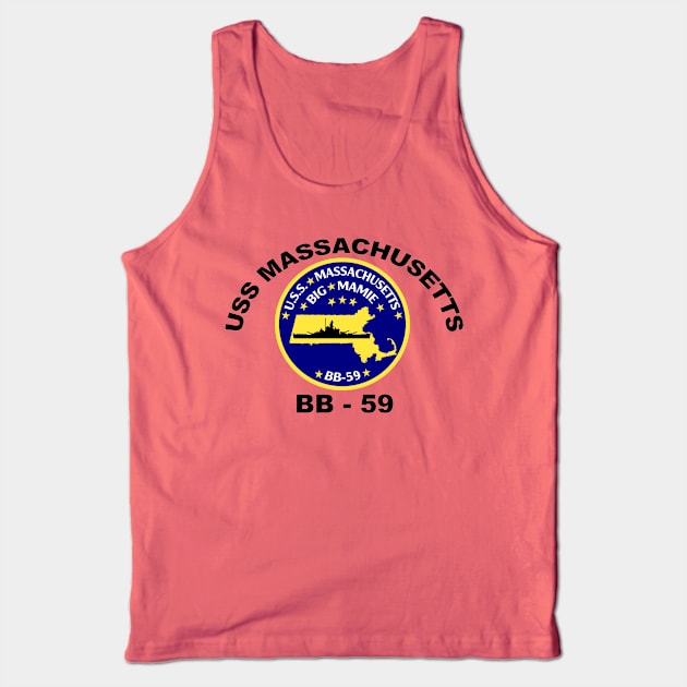 USS Massachusetts BB-59 Patch Tank Top by Spacestuffplus